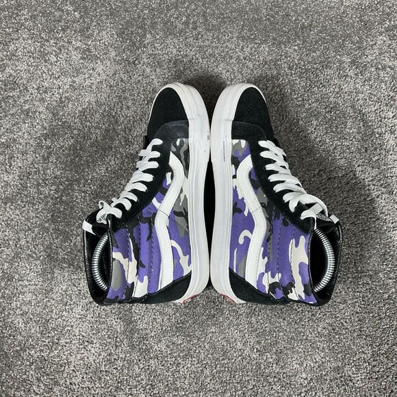 VANS Sk8-Hi Reissue Womans Sz 6.5 Men’s Sz 5 Pop Camo Purple Skate Shoes Used - Picture 8 of 11